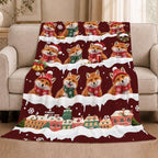 Christmas Fox Throw Blanket Snowy Woodland Holiday Gifts 50''x60'' - Image 2