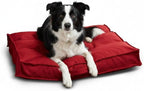 Happy Hounds Milo Square Tufted Pillow Dog Bed, Scarlet, Medium (32" x 32")