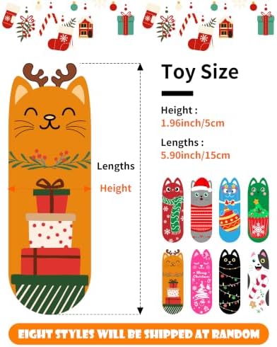 PET SHOW 4 Pack Christmas Cat Kicker Toys with Catnip Crinkle Sound Toys for Indoor Cats Random Assorsted Santa Gift Plush Kittens Shape Natural Interactive Toys Pet Kitty - Image 2