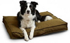 Indoor Dog Bed with Removable Washable Cover, Soft Basketweave Fabric, Reversible Cushion, Carry Handle, Baffle Construction to Help Prevent Fill Shifting, Moss - Medium (32"x32")