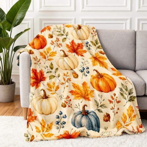 Cozy Fall Blankets and Throws, Pumpkin Blanket for Couch, Autumn Throw Blanket 40" x 60" - Image 7