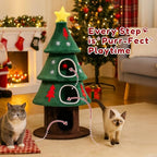 LUCKLIFE 54" Christmas Cat Tree with 3 Cozy Condos,Indoor Holiday Pet Tower - Image 4
