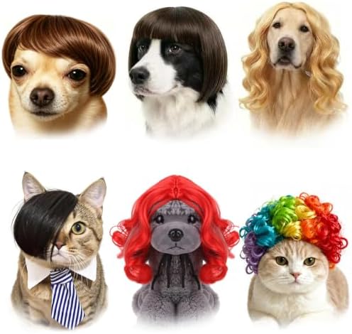 6 Pack Funny Cat and Dog Wig by Unknown