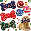 6 Pcs Christmas Dog Toys Puppy Tennis Balls and Squeaky Bone Toys Plush Interactive Pet Toy for Small Medium Large Dog Plush Chew Toy Puppy Training Toss Playing Gift by Vertintong