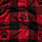 Pet Dog Cat Blanket Ultra Soft Cozy Fleece Paw Print Design Machine Washable Durable for Crates Beds Sofas Travel (Buffalo Paws, Large) - Image 3