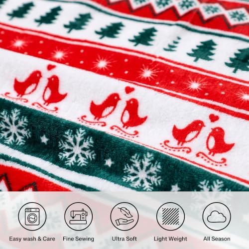 Gogreen Cozy Blanket Printed Throw Christmas Blanket - 300 GSM Fleece Blanket Throw Size for Home Decoration, Ultra Soft Blanket (Throw - 50" x 60") - E - Image 5