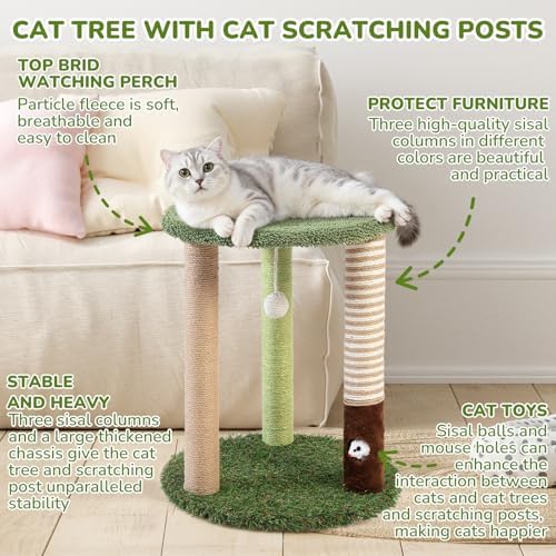 Woochpet Small Cat Tower with Cat Scratching Post,Short Cat Tree for Kitten - Image 4