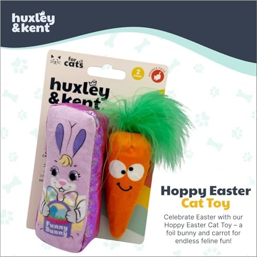 Huxley & Kent Plush Cat Toy - Interactive Catnip Toy for Cats & Kittens - Soft with Crinkle & Catnip - Fun Indoor Play - Hoppy Easter 2pk - Image 2