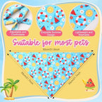 Preboun 50 Pcs Summer Bandanas Dogs Bulk Hawaiian Dog Bandanas Fruit Kerchief Set for Summer Puppy Small Medium Large Pets Costume Accessories (31. 5 x 21. 7 x 21. 7 Inch) - Image 3