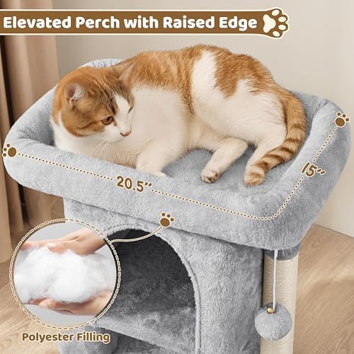Yaheetech 23.5in Small Low-Profile Cat Tree Condo with Scratching Posts - Image 5