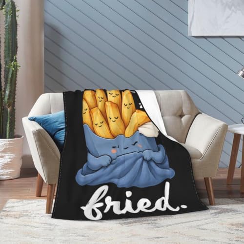 Sleepy Fries Blanket Throw Gift for Girls Women 80"X60" - Image 2