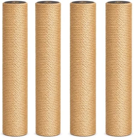 LEMONDA 31.5Inch Cat Scratching Post,Cat Scratcher Tree with 3 Scratching Poles & 2 Interactive Dangling Balls,Cats Scratching Posts for Indoor Kitten & Adult Cats (4 Posts) by LEMONDA
