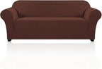 Stretch Sofa Cover Slipcover 1-Piece, Spandex Jacquard Fabric Universal Couch Cover for 3 Cushion, Washable Non Slip Sofa Cover, Pet Friendly (XL Sofa 89"-105",Burnt Brick)