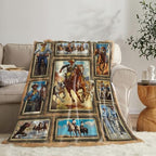 Western Cowboy Blanket for Girls Women Boys Men Adults Kids Soft Cozy Fleece Country Wild West Throw Blankets Gifts Warm Flannel Plush Stuff Lightweight Decorative for Couch Bed Sofa 60"X50" - Image 6