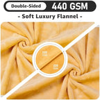 LOOBANI Yellow Waterproof Blanket for Bed, Flannel King Size 85"x108" - Image 4