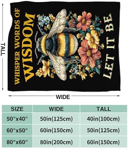 Bee Blanket for Girls Women Boys Men Adults Kids Soft Cozy Fleece Bee Floral Insect Throw Blankets Gifts Warm Flannel Plush Lightweight Decor for Couch Bed Sofa 60"X50" - Image 7