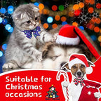 Maitys 80 Pcs Christmas Dog Bows Snowman Pet Collar Bow Ties Holiday - Image 4