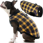 Gooby Boys X-Small Chest (~10.25 Inch) pet Coats, Yellow Check, X-Small 10.25 US