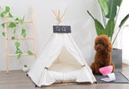 Scnbom Pet Teepee Dog & Puppy Cat Tents Tipi Bed Portable Houses | with Thick Cushion for Pets Up to 20lbs