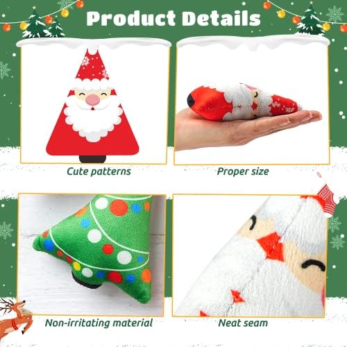 Christmas Catnip Toys Interactive Cats 5PCS Cat Nip Toy/Kitten Chew Plush Gift/Best Play Kick Stuff/Kitty Stuffed Teething Pillow/Cute and Soft Dental Gifts (5 types of Christmas decorations) - Image 5