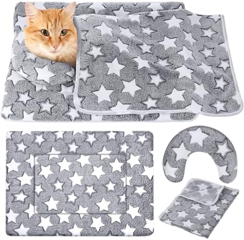Namalu 3 Pack Soft Cat Bed Mat with Blanket and Pillow Indoor by Namalu