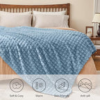 BEDELITE Blue Fleece Twin Blanket for Couch Dorm Room Decor, 60x80 Inch - Image 5