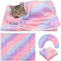 Namalu 3 Pack Soft Cat Bed Mat with Blanket and Pillow, Colorful Star by Namalu