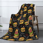 Hamburger Throw Blanket - Ultra Soft Cozy Fast Food Blanket, Fun Gift for Burger Lovers, Couch Blanket for Adults Women Men Kids 50"x40" by Odfovowo