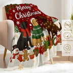Dog Christmas Decorative Throw Blanket, Adorable Labrador Print Decoration, Soft Flannel Winter Blankets for Couch Bed Sofa, Holiday Home Decor, Xmas Festival Gifts for Puppy Lovers 40x50 Inch - Image 3