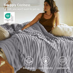 Bedsure Soft King Size Blankets for Bed Light Grey "108"x90" - Image 3