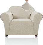 Stretch Chair Cover Chair Slipcovers with Arms 1-Piece Chair Sofa Slipcovers or Living Room Non Slip Armchair Cover Furniture Protector Dogs Pet Friendly(Armchair,Island Fossi)