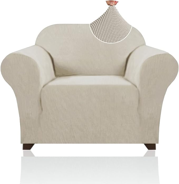Stretch Chair Cover Chair Slipcovers with Arms 1-Piece Chair Sofa Slipcovers or Living Room Non Slip Armchair Cover Furniture Protector Dogs Pet Friendly(Armchair,Island Fossi)