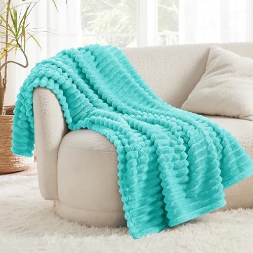 Bedsure Soft Throw Blanket for Couch Decor Gifts Blue Fog 50"x60" - Image 3