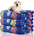 Rezutan Blanket for Large Dogs 3 Pack Elephant & Paw Print 40"x31" Blue by Rezutan