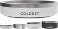 Coldest Dog Bowl - Anti Rust Metal, Non Slip, 3 Layers Insulated Stainless Steel Dog Bowls - Spill Proof & Heavy Duty - Water Bowl for Dogs, Cats & Pets, Dish Washer Safe (21 oz, Epic White)