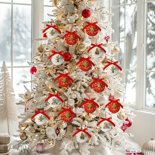 Cactus Christmas Decor - Cactus Ornament Tree Decorations Hanging Balls, Christmas Cactus Decorations Ball 2.36 Inch for Xmas Tree Party Home Holiday，Xmas Gifts Set of 16Pcs - Image 6