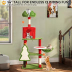 YITAHOME 54in Christmas Cat Tree Tower for Indoor Cats with Cat Condos - Image 4