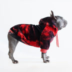Spark Paws Dog Hoodie – Premium Dog Sweater for Small, Medium, and Large Dogs | Warm Outfits for French Bulldogs, Pitbull, Puppy, Winter Jacket Alternative - Red & Black - XL