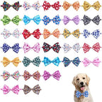 Paw Print Dog Bow Ties Bulk for Large Dogs 30 Pack 5.1"*3.1" L by Bestwishforyou