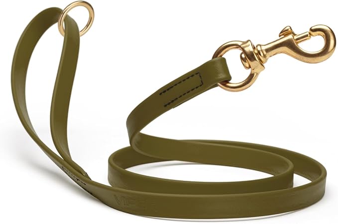 Viper Biothane K9 Working Dog Leash Waterproof Lead for Tracking Training Schutzhund Odor-Proof Long Line with Solid Brass Snap for Puppy Medium and Large Dogs 4ft, Olive Drab Green