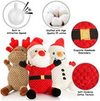 Senneny 3 Pack Dog Christmas Toys Santa,Reindeer and Snowman, Stuffed Squeaky Toys for Dogs Puppy, Plush Dog Toy for Large Medium Small Dogs, Interactive Durable Chew Toys - Image 2