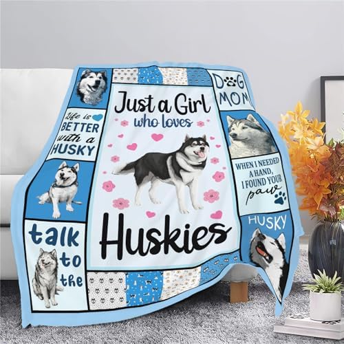 Husky Throw Blanket Husky Puppy Stuff Gifts for Dog Lover Kids Girls Boys Adults Women Men Soft Cozy Warm Plush Fluffy Fuzzy Fleece Blanket Decor 60''X80'' - Image 5