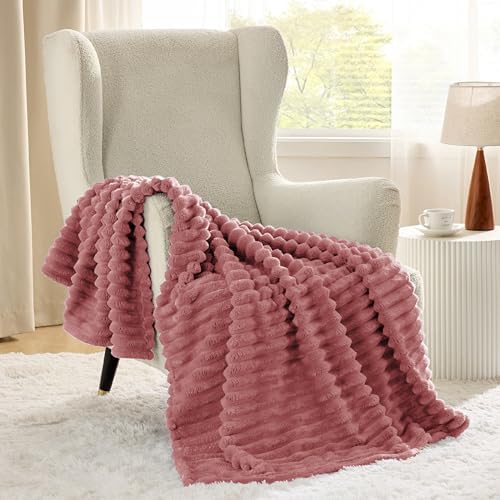 Bedsure Soft Throw Blanket for Couch Decor Gifts Dusty Pink 50"x60" - Image 3