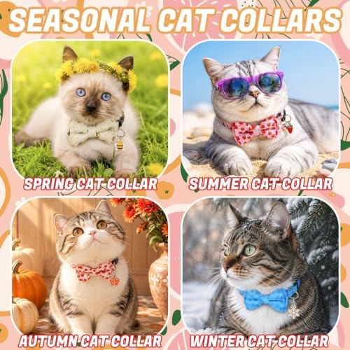 30Pcs Holiday Cat Collars Breakaway Halloween Cat Collars with Bowtie - Image 7