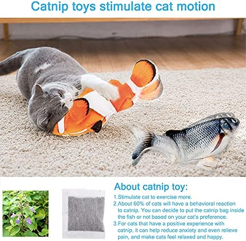 Interactive Cat Toys Flopping Fish with Catnip, Motion Activated Cat Toy - Image 3