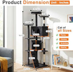 FDW | 70" Cat Tree Tower | Dark Gray | Multi-Level Indoor Activity Center - Image 2