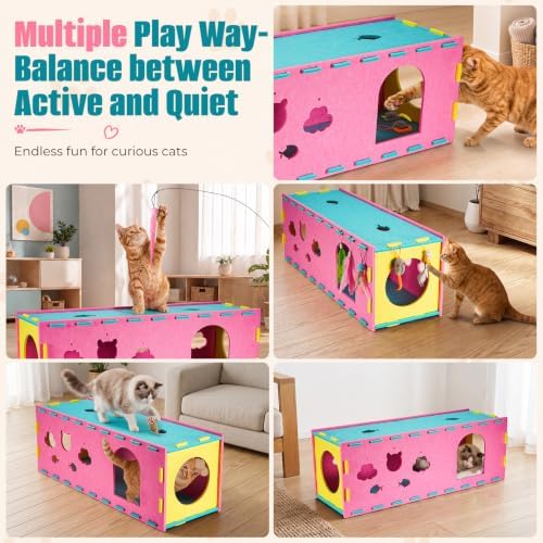 AsFrost 33inch Interactive Cat Toy Feather Toys Playhouse for Indoor Cats - Image 3