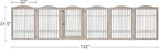 unipaws 132" Extra Wide Dog Gate and Pet Playpen with Walk Through Door | Free Standing Tall Dog Fence, Barriers for Home, Use as Indoor Dogs Cats Pen, Rabbit Pen, Weathered Grey