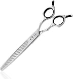 HASHIMOTO Straight Fluffer Scissors for Dog Grooming, 42 Teeth, 7.0 inch. | 50% Thinning Rate, Light Weight, Remove Bulk Quickly While Leaving a Natural Finish for Groomers. 440C Stainless Steel