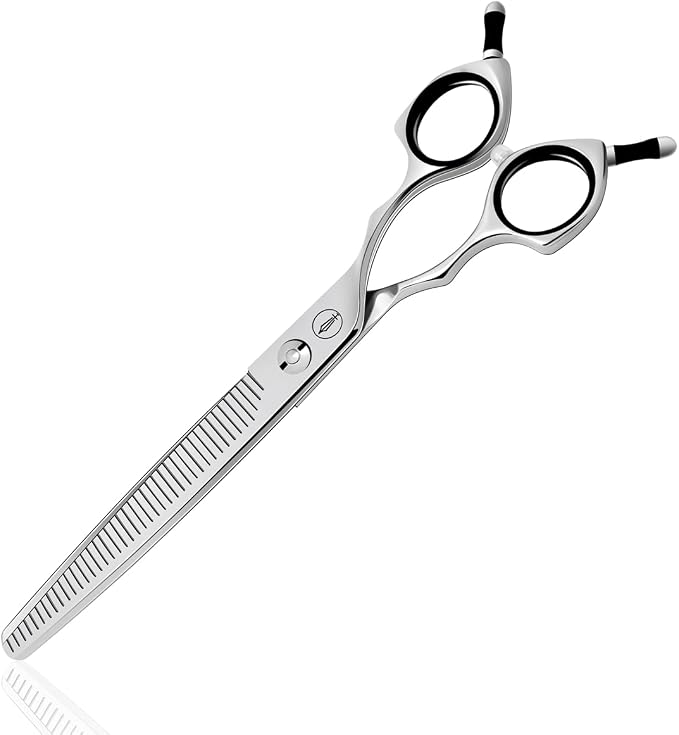 HASHIMOTO Straight Fluffer Scissors for Dog Grooming, 42 Teeth, 7.0 inch. | 50% Thinning Rate, Light Weight, Remove Bulk Quickly While Leaving a Natural Finish for Groomers. 440C Stainless Steel